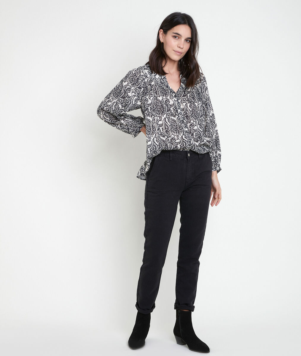 Blouse écrue imprimé fleuri Timeo | 1-2-3 Blouse écrue imprimé fleuri Timeo PhotoZ | 1-2-3