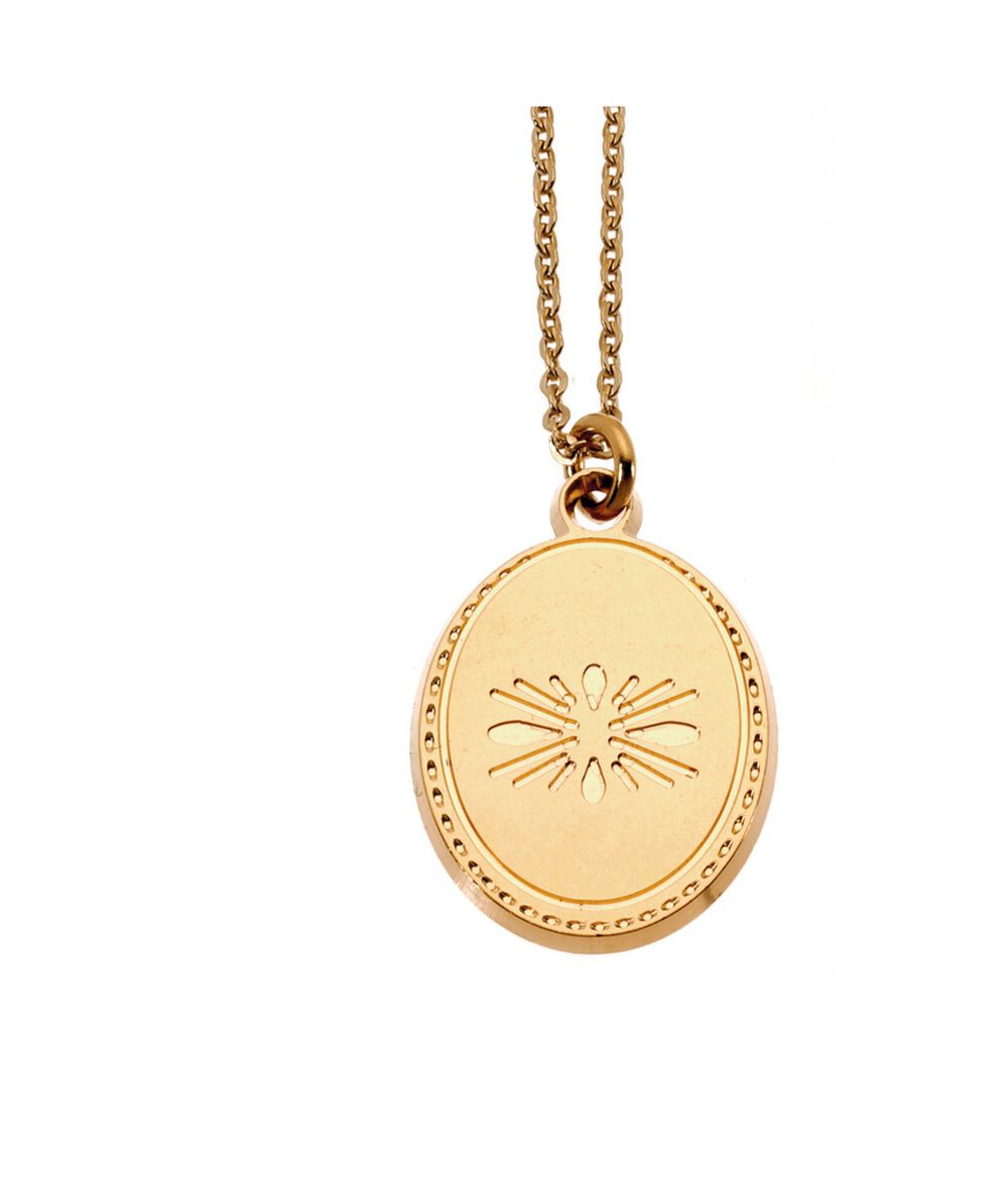 Collier médaille fleurs or bijoux léone or.