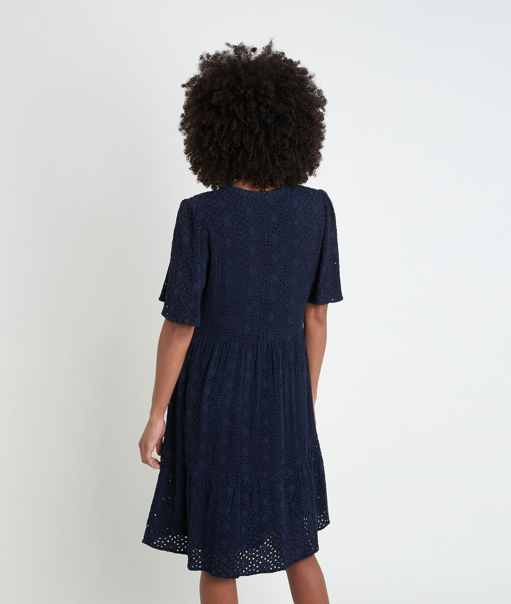 Besticktes kleid marineblau liesse encre.