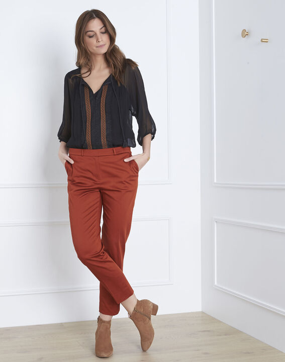 Pantalon acajou cigarette Rubis | 1-2-3 Pantalon acajou cigarette Rubis PhotoZ | 1-2-3