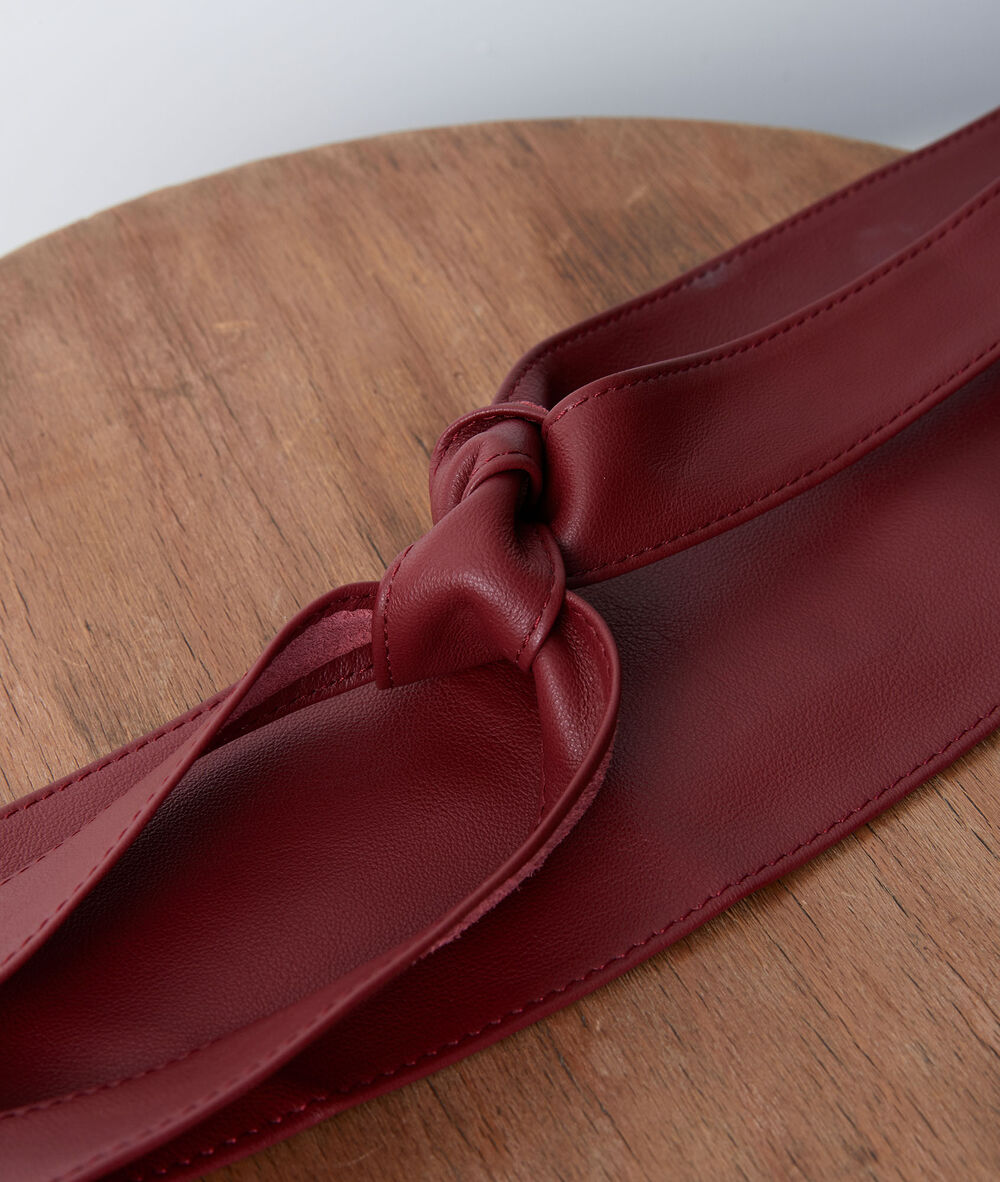 Ceinture en cuir bourgogne à nouer raul bourgogne.
