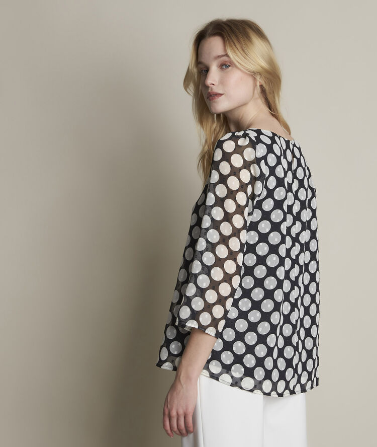 Blouse imprimé pois eve noir.