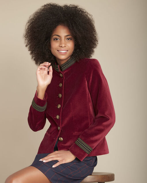 Veste velours bella bordeaux.