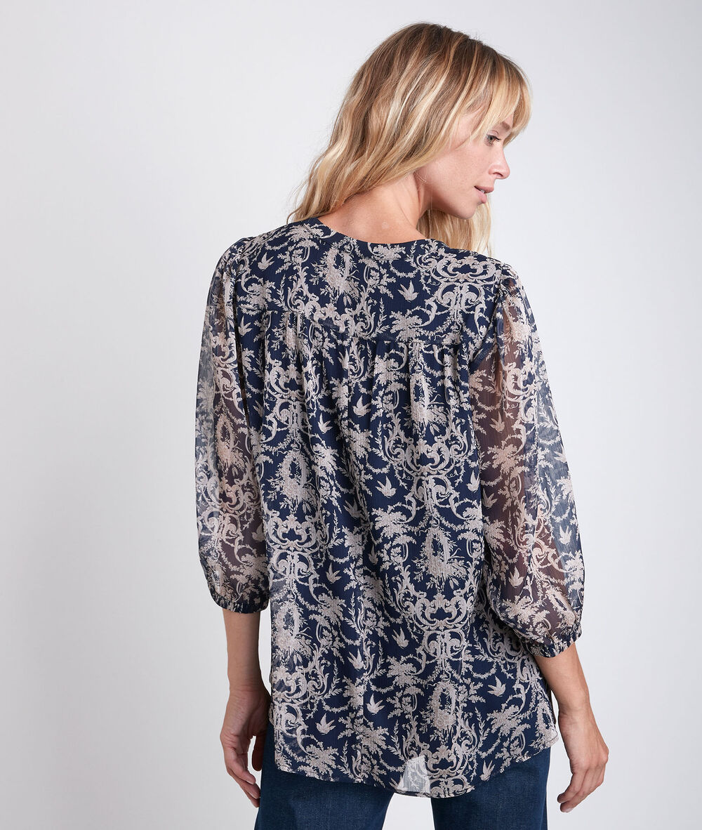Blouse marine imprimée elsa marine.