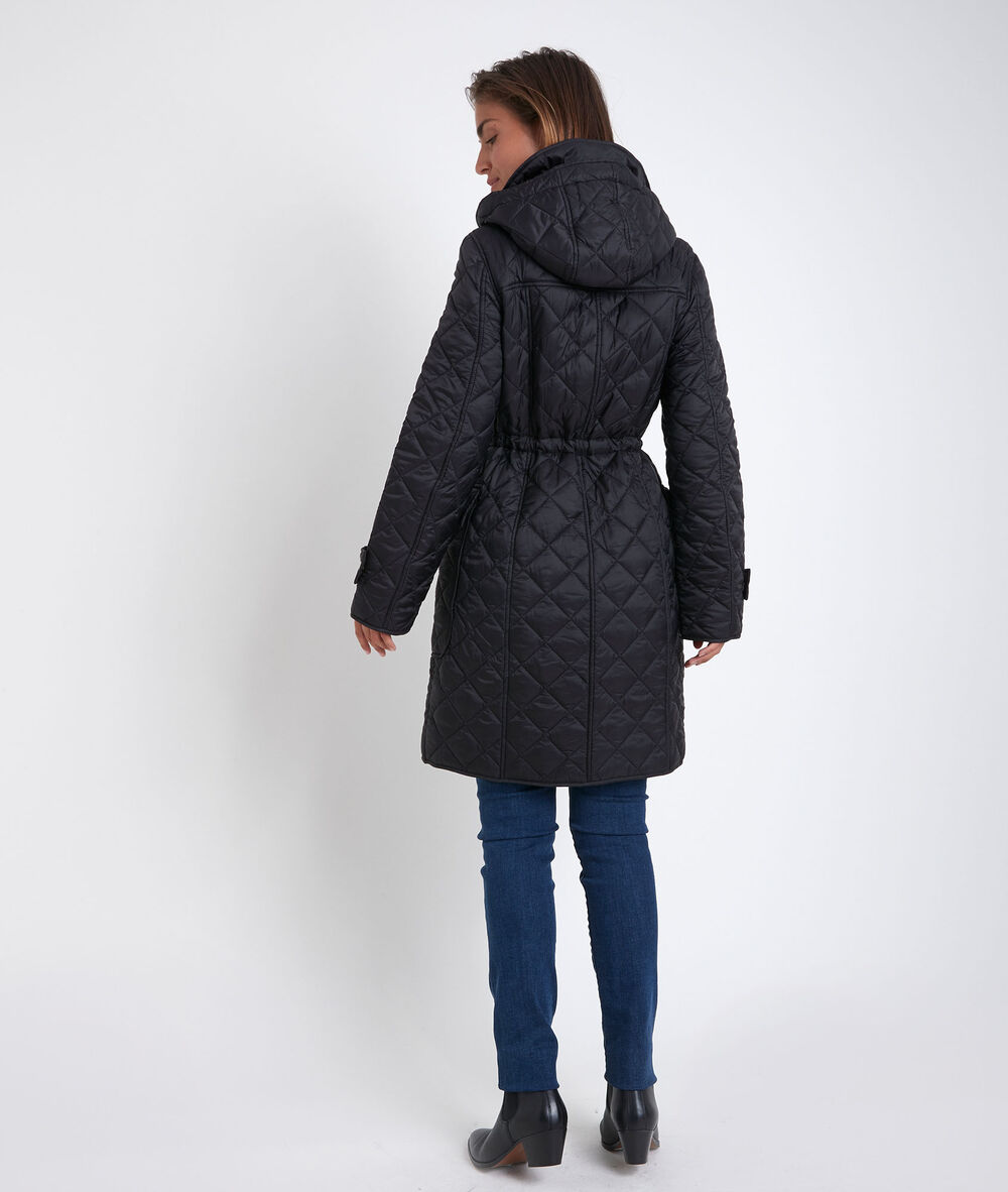 Parka longue à capuche bakura noir.