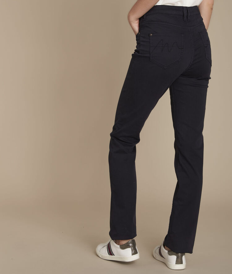 L'original 123 : droit satin de coton marine sarah marine.