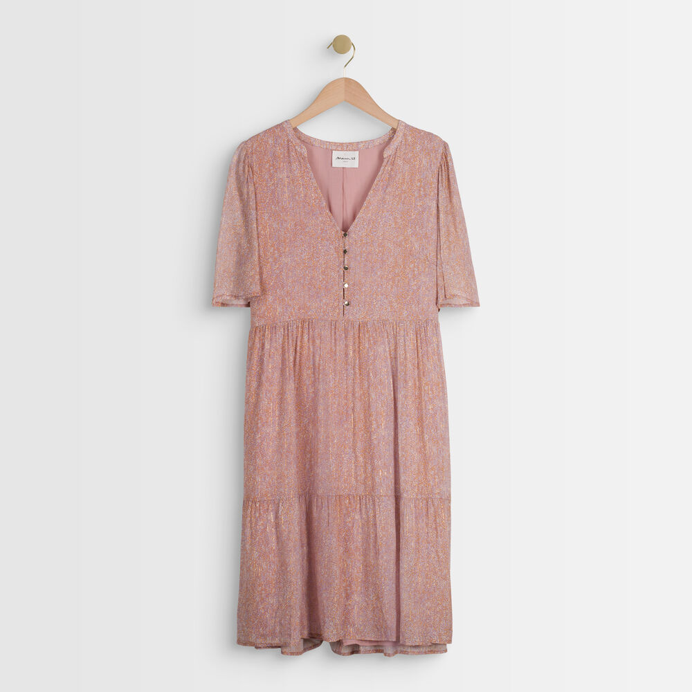 Robe imprimée lurex laure blush.
