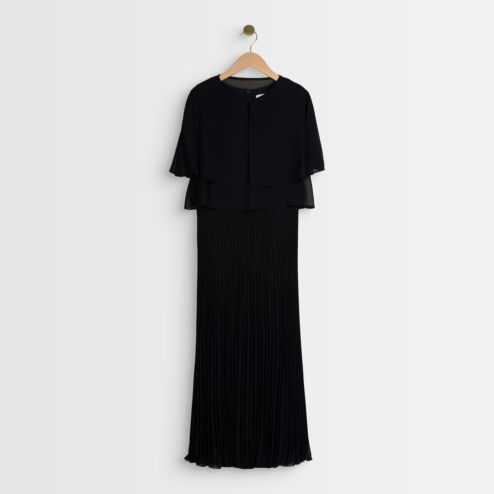 Robe plissée noire ornella myosotis.