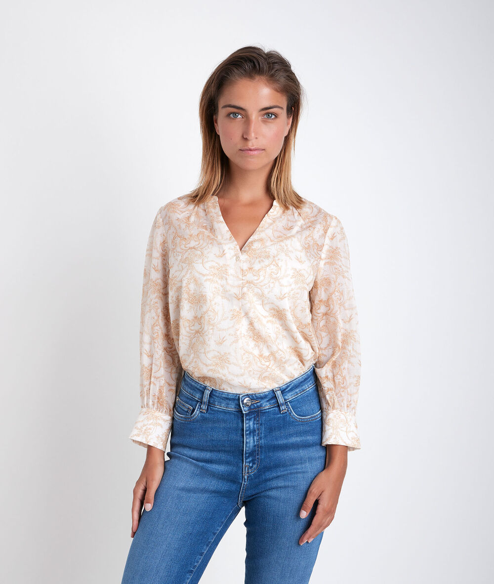 Blouse imprimé cachemire jabia ecru.