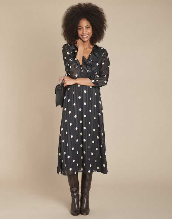 Robe à pois noire Renata | 1-2-3 Robe à pois noire Renata PhotoZ | 1-2-3