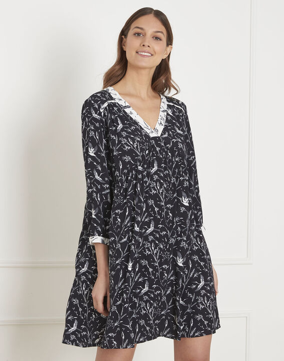Robe noire imprimé fleuri Loelie | 1-2-3 Robe noire imprimé fleuri Loelie PhotoZ | 1-2-3