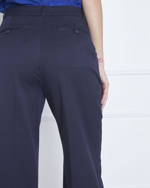 Pantalon bleu large à plis gabin marine.