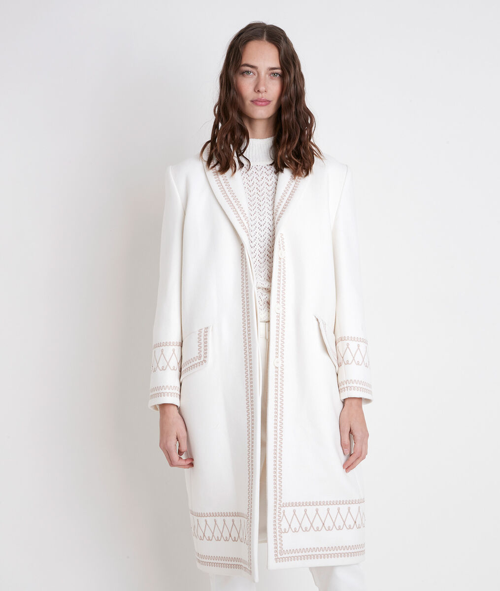 Manteau écru brodé Oxana | 1-2-3 Manteau écru brodé Oxana PhotoZ | 1-2-3