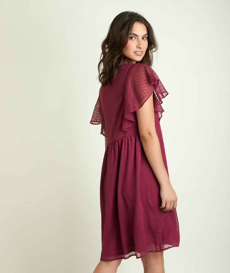 Robe grenat plumetis calissa grenat.