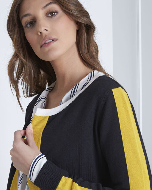 Cardigan noir esprit graphique amsterdam noir.