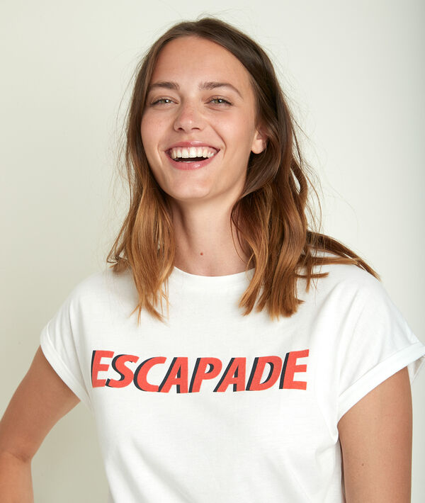 Tee-shirt écru sérigraphié Randy | 1-2-3 Tee-shirt écru sérigraphié Randy PhotoZ | 1-2-3