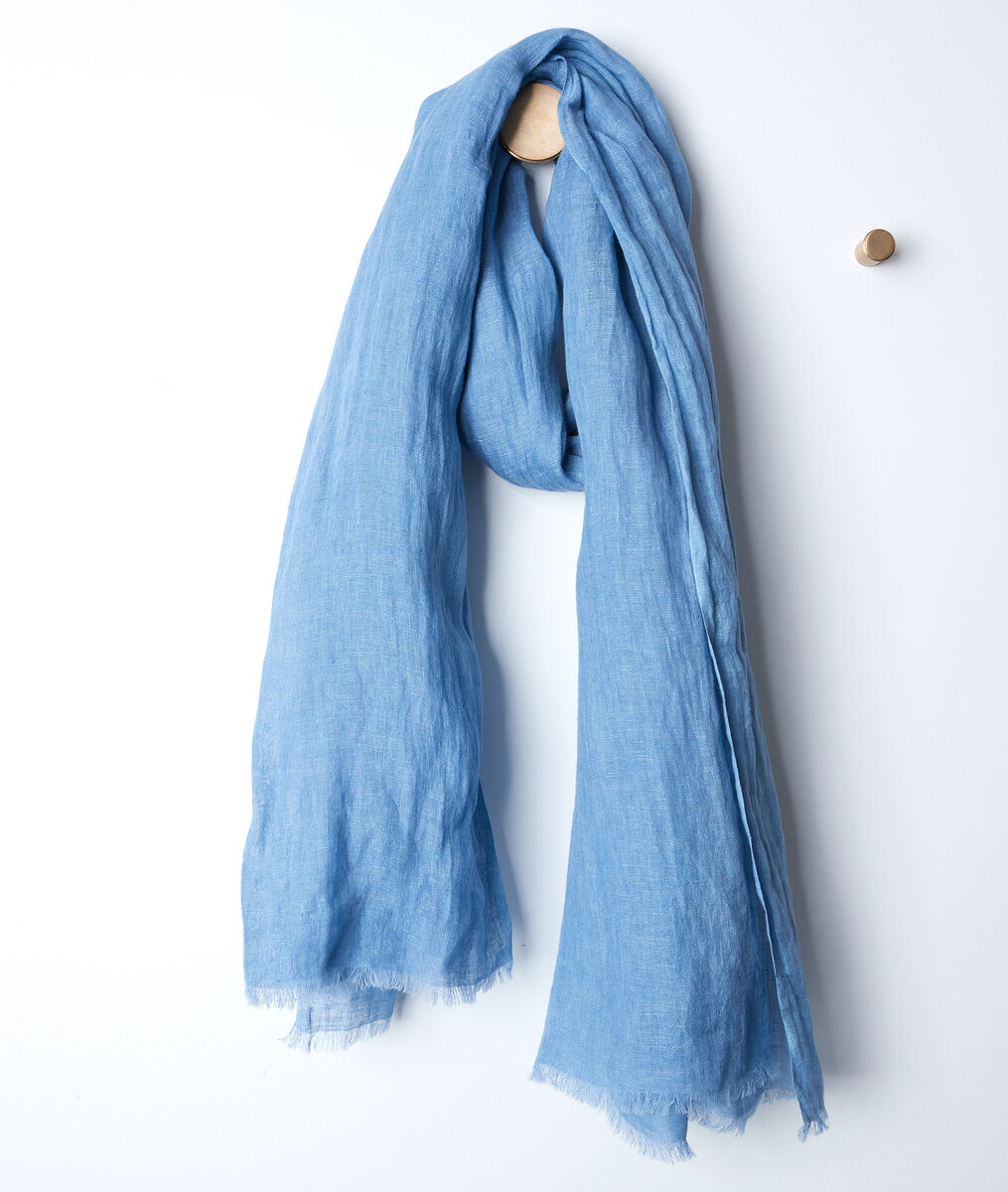 Foulard en lin biologique azur Billy | 1-2-3 Foulard en lin biologique azur Billy PhotoZ | 1-2-3
