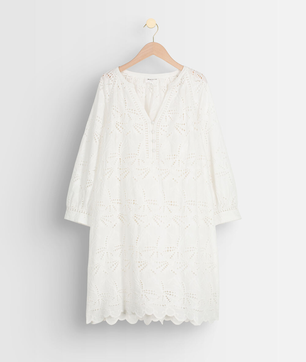 Robe brodée écrue coco ecru.