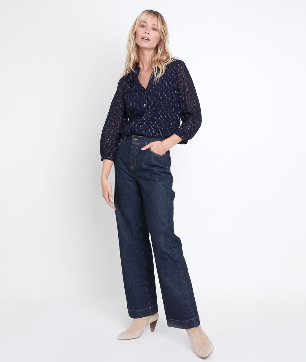 Blouse marine lurex Elsie | 1-2-3 Blouse marine lurex Elsie PhotoZ | 1-2-3