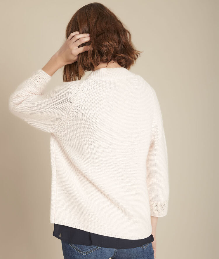 Gilet en maille poudre ficelle poudre.