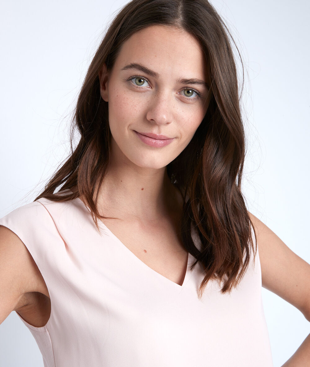 Blouse bimatière poudre neptune poudre.
