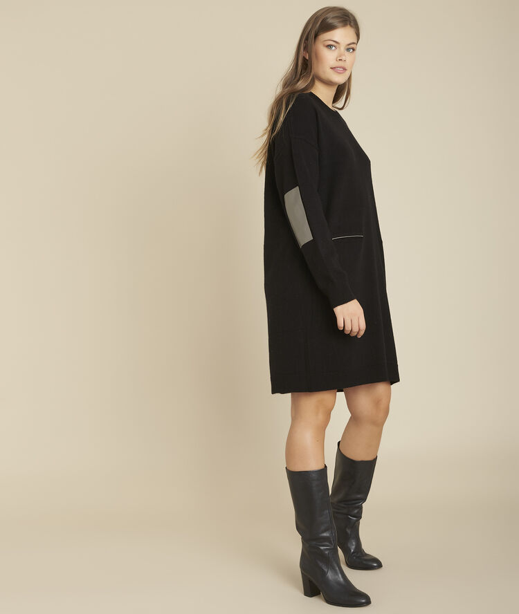 Robe en cachemire noire ficus noir.
