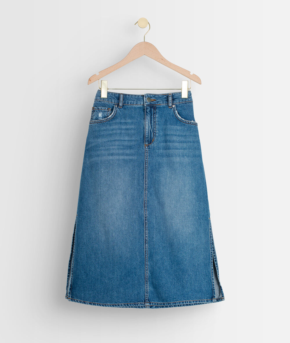 Jupe en coton denim erva denim brut.