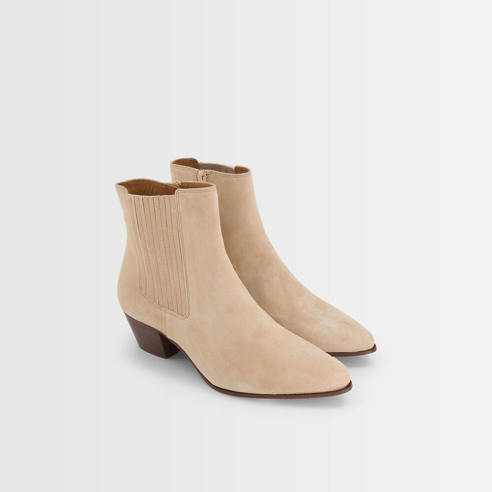 Bottines crème à talons gaby creme.