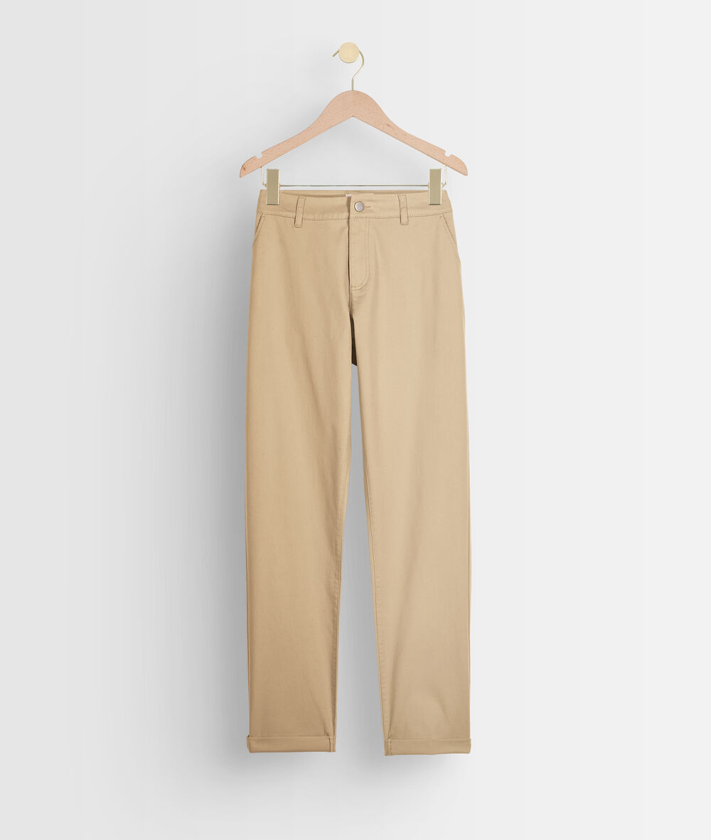 Pantalon chino en coton biologique beige francis naturel.