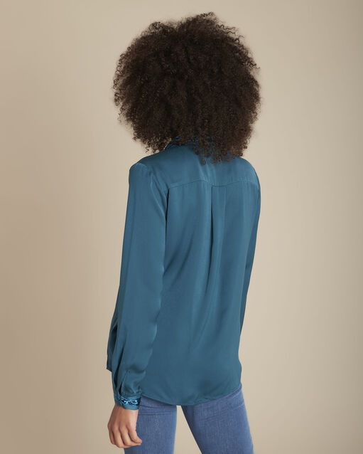 Zypressengr&uuml;nes hemd seidig maya waldgr&uuml;n.