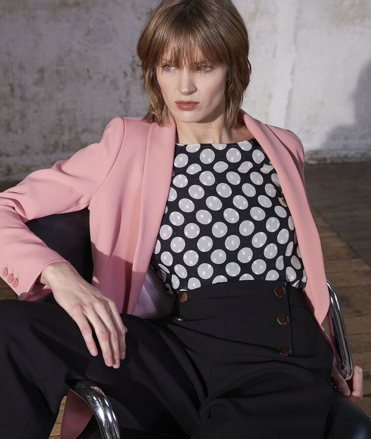 Blouse imprimé pois eve noir.