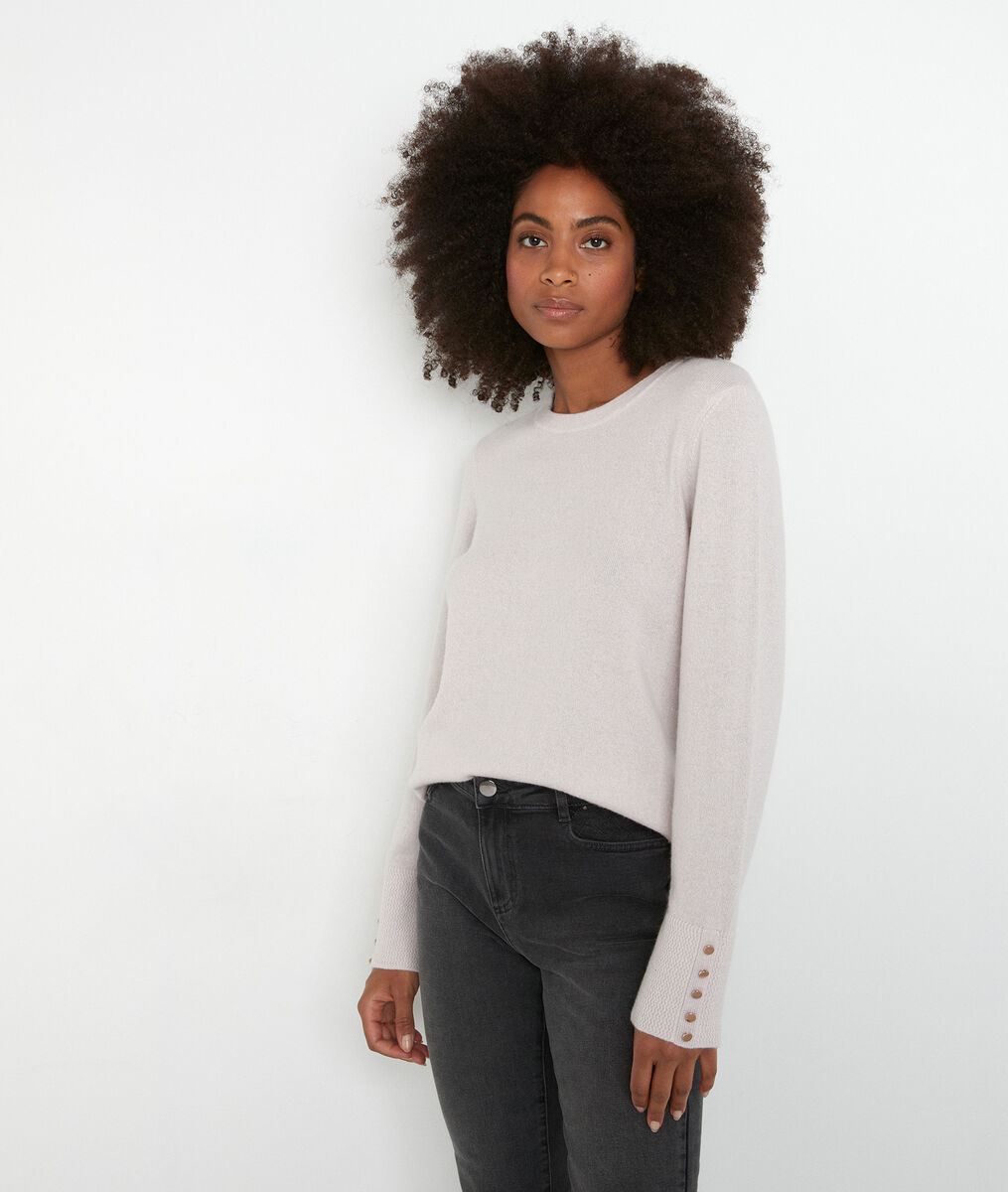 Pull classique en cachemire recyclé rose poudré Tim | 1-2-3 Pull classique en cachemire recyclé rose poudré Tim PhotoZ | 1-2-3
