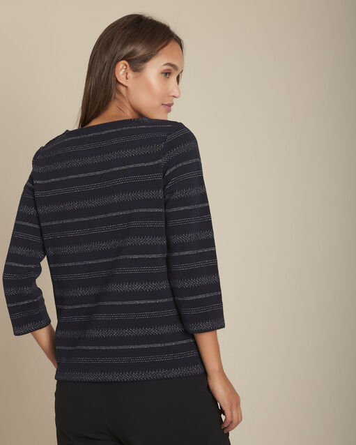 Tee-shirt rayé marine en lurex charmant marine.