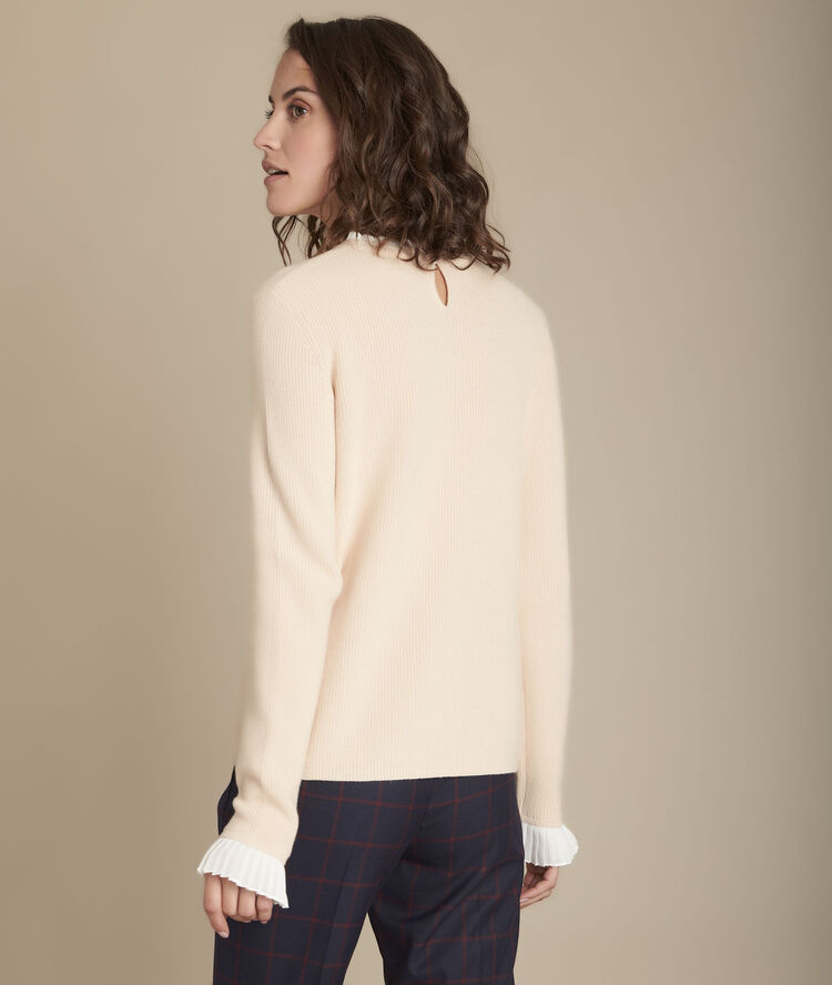 Pull beige détails volants fully beige.