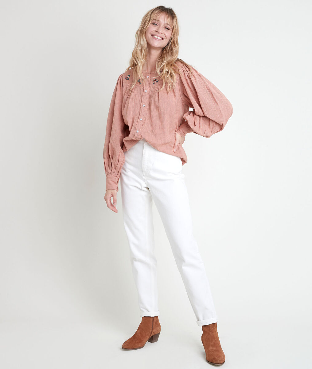 Blouse orange brodée Tessya | 1-2-3 Blouse orange brodée Tessya PhotoZ | 1-2-3