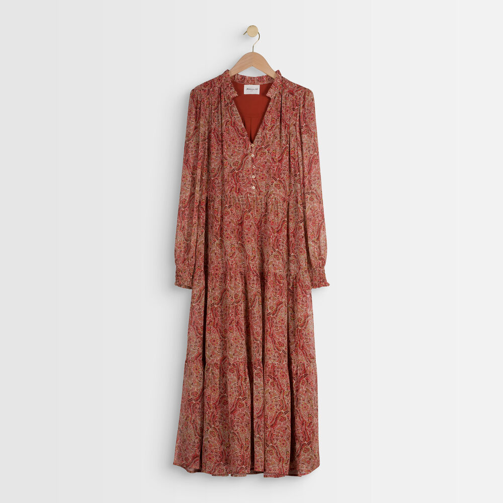 Robe longue beige imprimée nada beige.