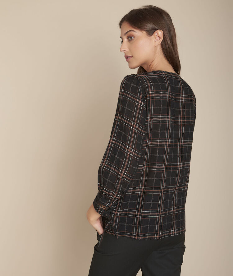 Blouse à carreaux molly noir.