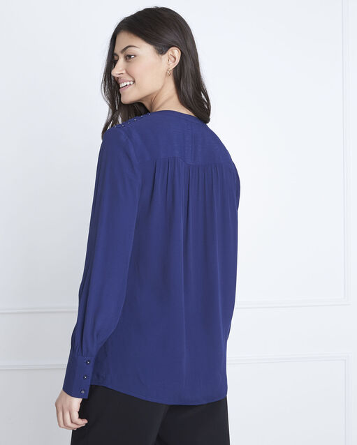 Blouse marine fluide valda encre.