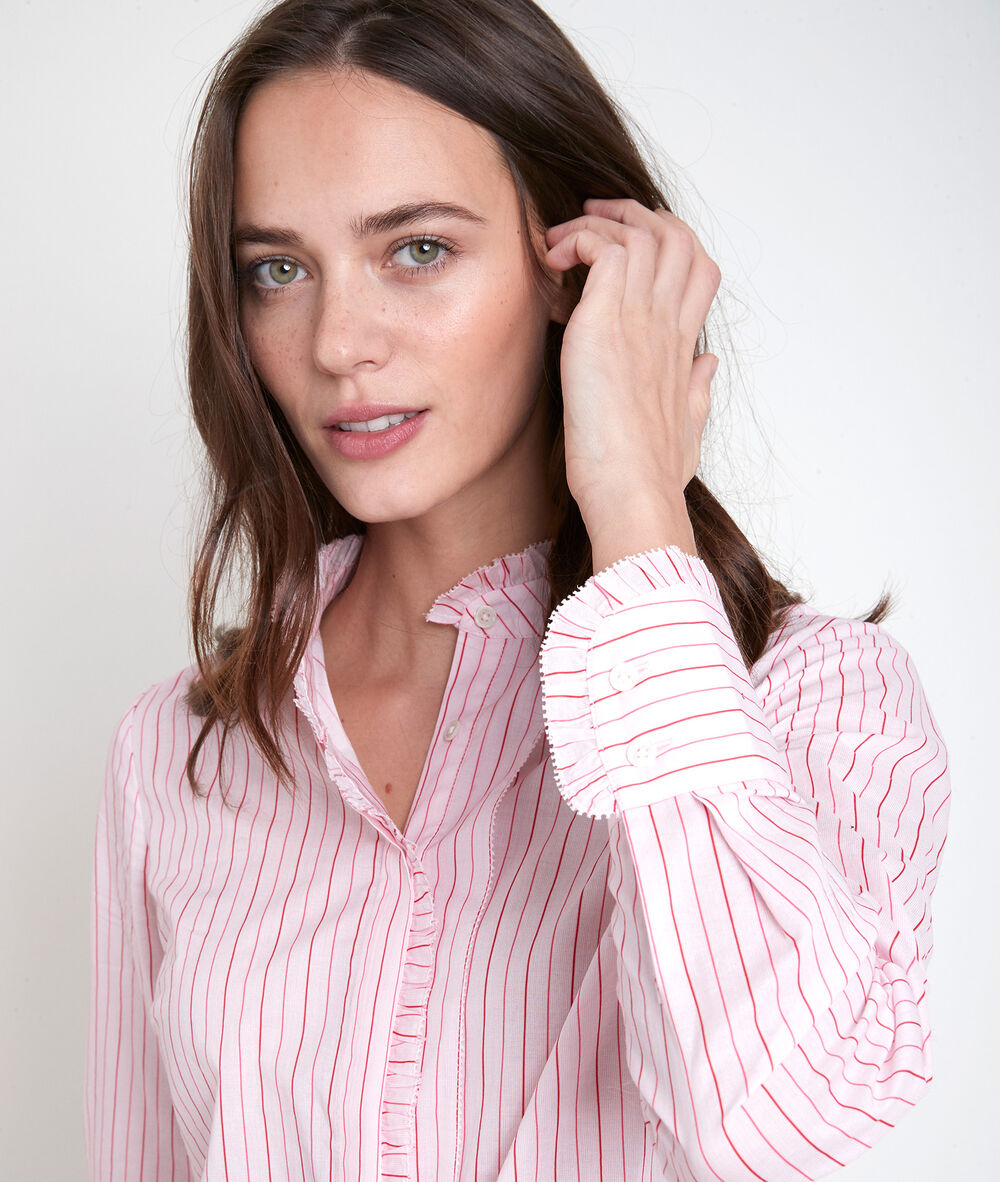 Chemise rayée poudre tonia poudre.