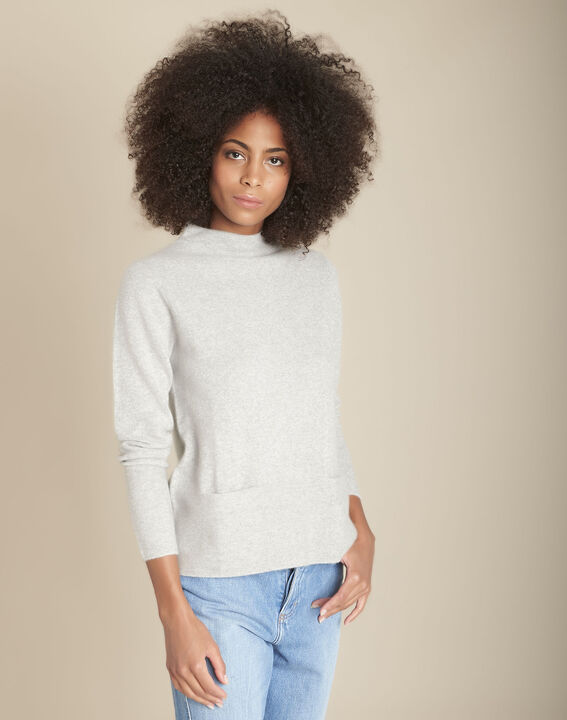 Pull en cachemire gris perle Flocon | 1-2-3 Pull en cachemire gris perle Flocon PhotoZ | 1-2-3