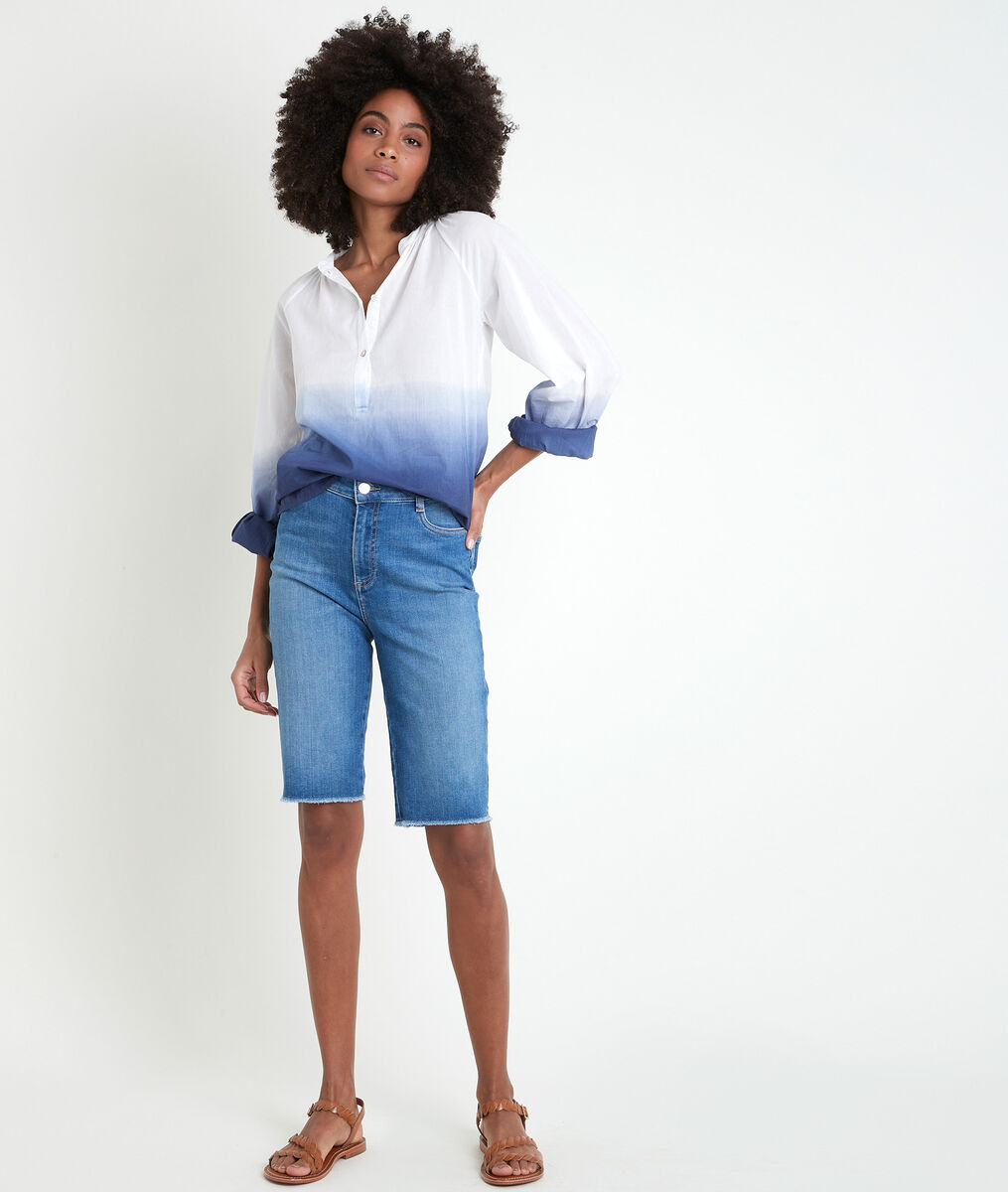 Blouse bleue tie and dye Terry | 1-2-3 Blouse bleue tie and dye Terry PhotoZ | 1-2-3