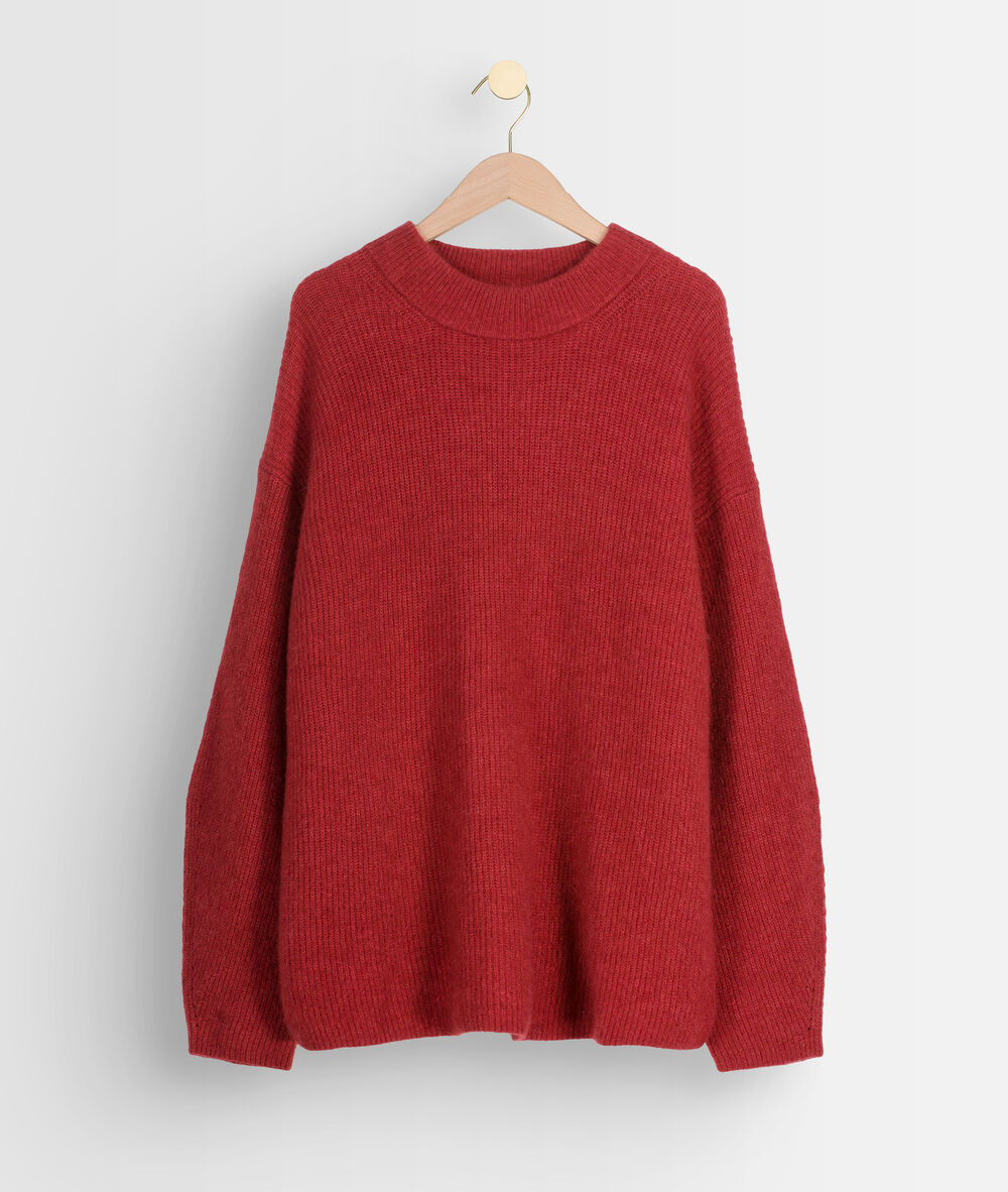 Pull en maille brique tabasco brique.