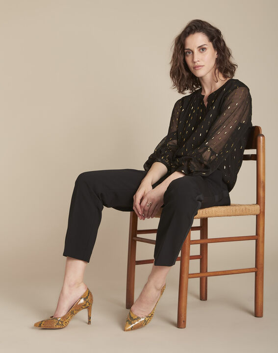 Chemise noire en lurex Melissa | 1-2-3 Chemise noire en lurex Melissa PhotoZ | 1-2-3