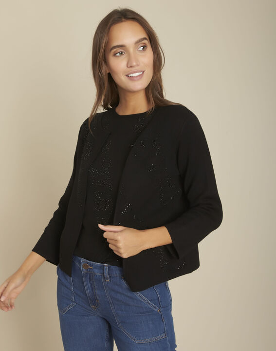 Cardigan noir à strass Fete | 1-2-3 Cardigan noir à strass Fete PhotoZ | 1-2-3