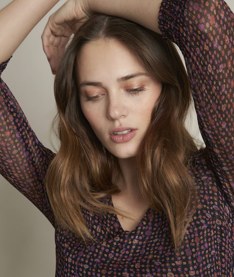 Blouse imprimée esmée noir.