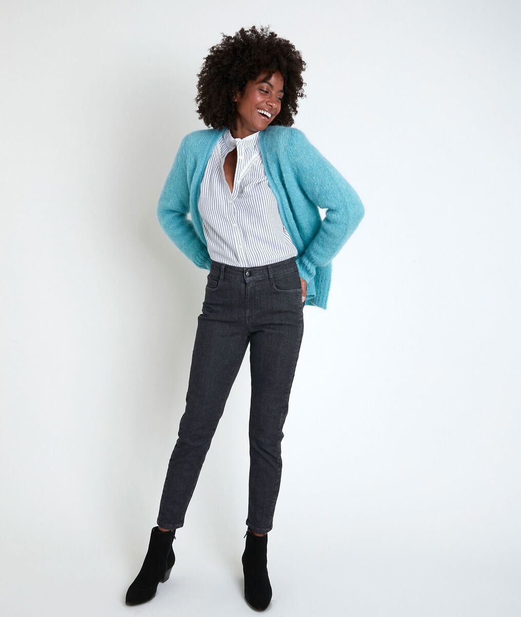 Gilet en mohair mélangé bleu Rozelle | 1-2-3 Gilet en mohair mélangé bleu Rozelle PhotoZ | 1-2-3