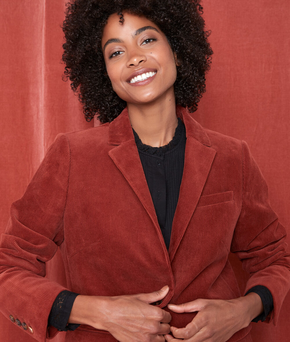 Veste en velours tamima cannelle.