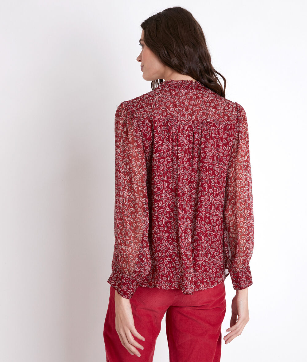 Blouse rouge imprimée talou bourgogne.