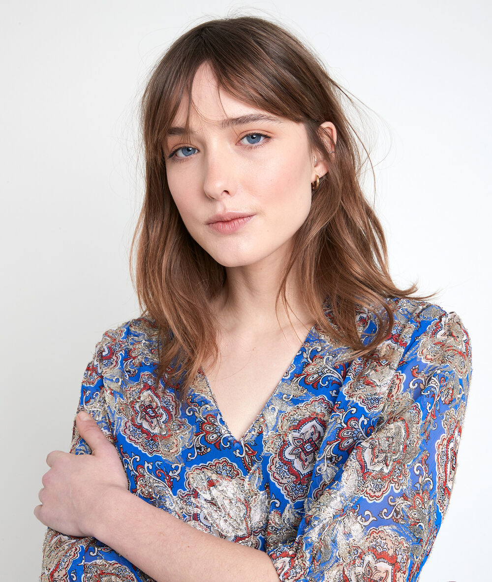 Blouse imprimée tissia myosotis.