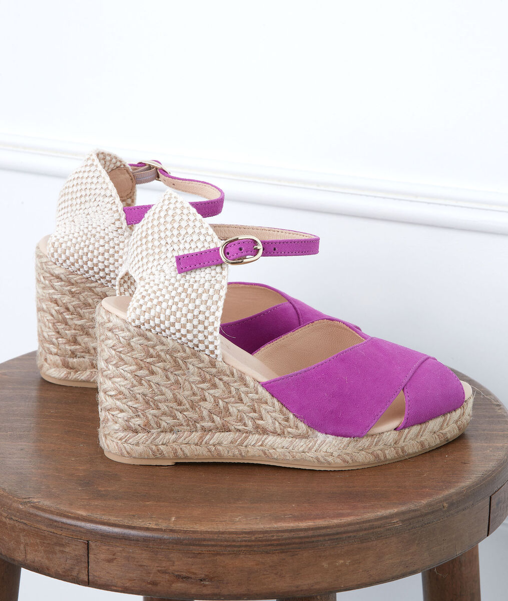 Espadrilles fuchsia en cuir Grazia | 1-2-3 Espadrilles fuchsia en cuir Grazia PhotoZ | 1-2-3
